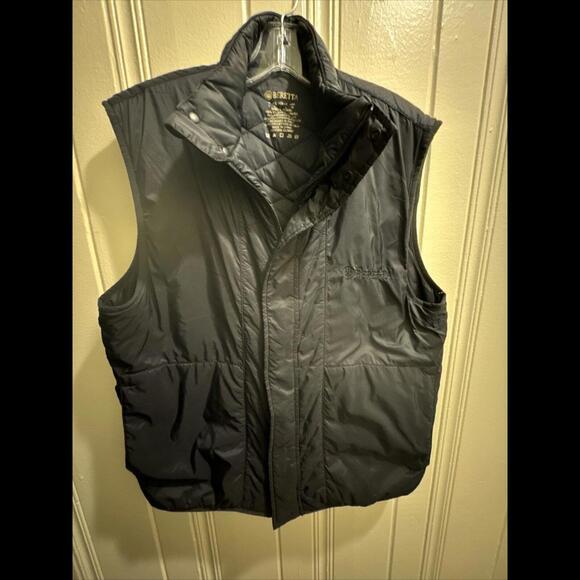 BERETTA Men's Vest Medium M Black Pockets Zip Up Hunting Fishing Outdoors - Picture 3 of 5